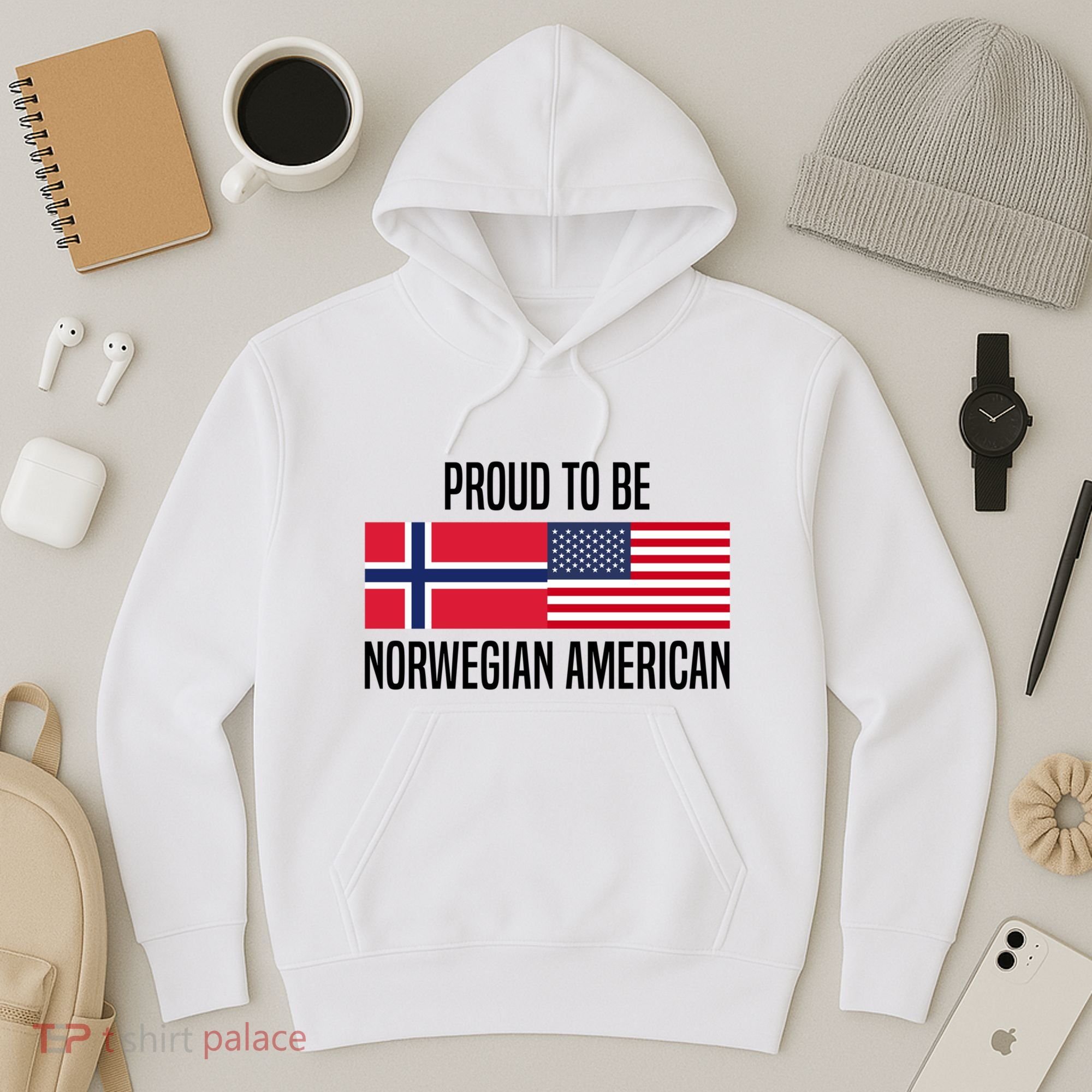 Proud To Be Norwegian American Cool Gift Hoodie