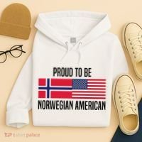 Proud To Be Norwegian American Cool Gift Hoodie thumb 4