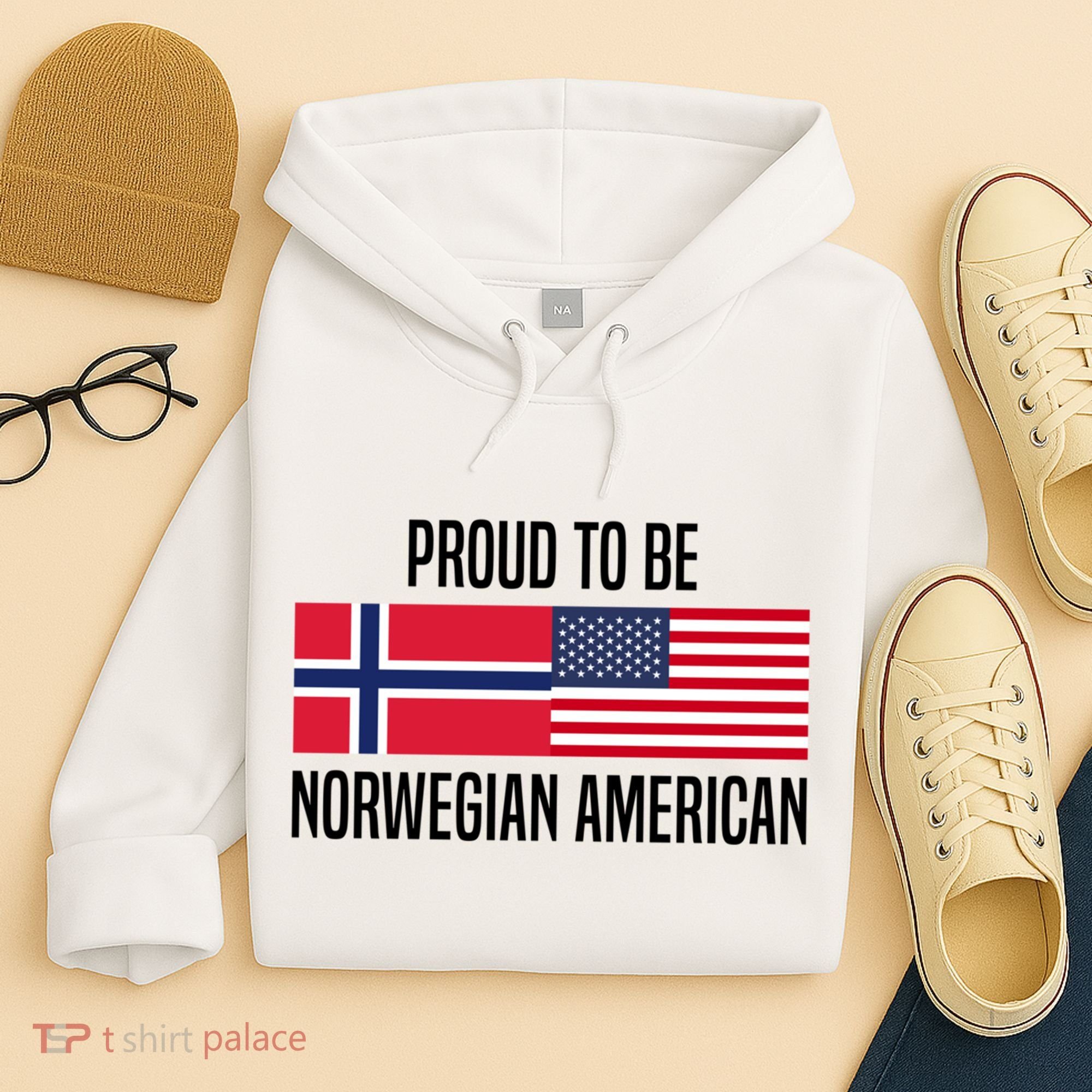 Proud To Be Norwegian American Cool Gift Hoodie