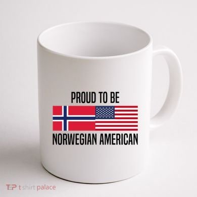 Proud To Be Norwegian American Cool Gift Coffee Mug back