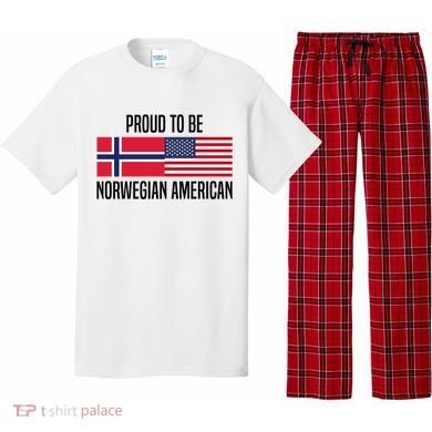 Proud To Be Norwegian American Cool Gift Pajama Set