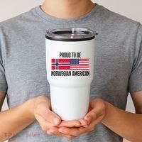 Proud To Be Norwegian American Cool Gift Tumbler thumb 2