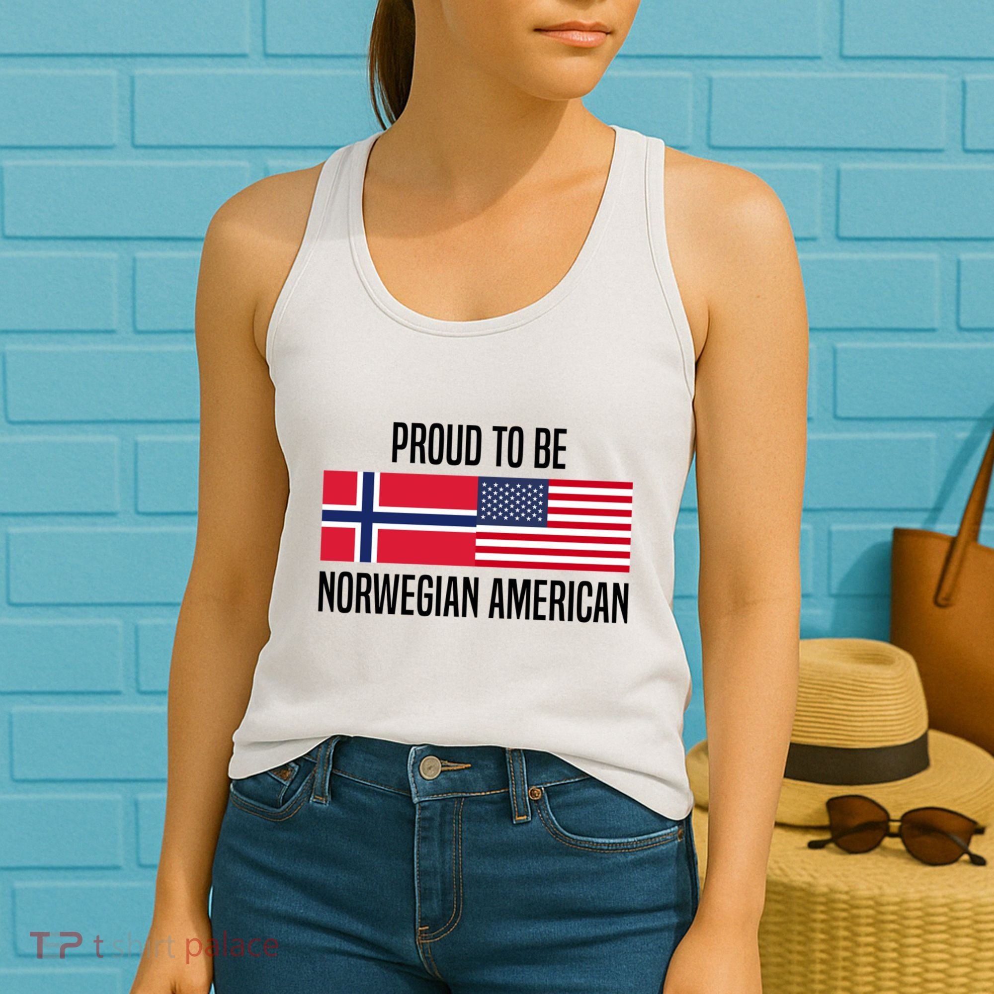 Proud To Be Norwegian American Cool Gift Women's Tank Top