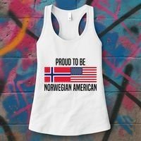 Proud To Be Norwegian American Cool Gift Women's Tank Top thumb 3