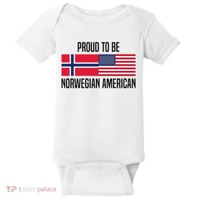 Proud To Be Norwegian American Cool Gift Baby Bodysuit