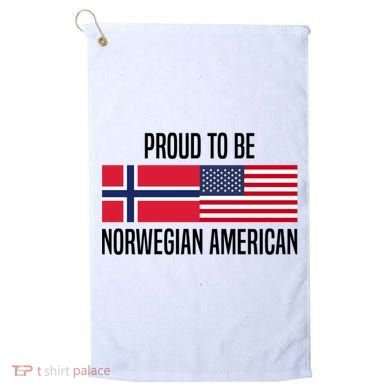 Proud To Be Norwegian American Cool Gift Golf Towel