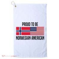 Proud To Be Norwegian American Cool Gift Golf Towel thumb 0