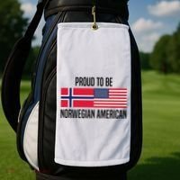 Proud To Be Norwegian American Cool Gift Golf Towel thumb 2