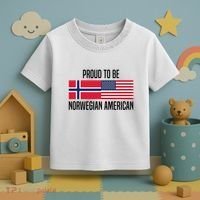 Proud To Be Norwegian American Cool Gift Toddler T-Shirt thumb 3
