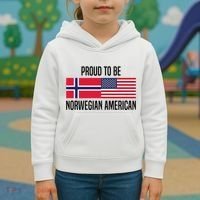 Proud To Be Norwegian American Cool Gift Kids Hoodie thumb 3