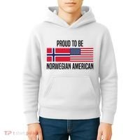 Proud To Be Norwegian American Cool Gift Kids Hoodie thumb 4