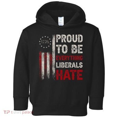Proud To Be Everything Liberals Hate 1776 Flag Toddler Hoodie