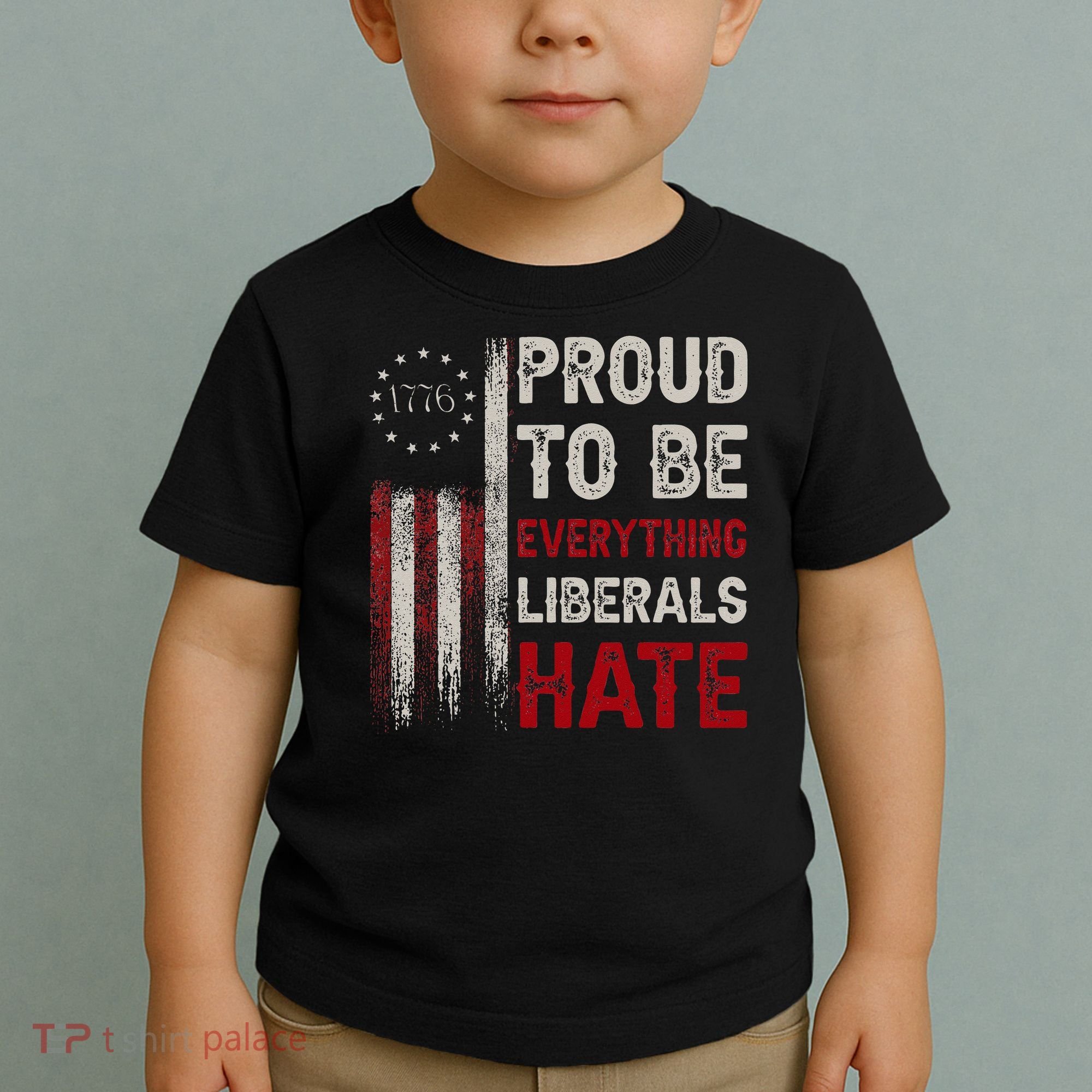 Proud To Be Everything Liberals Hate 1776 Flag Toddler T-Shirt