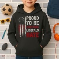 Proud To Be Everything Liberals Hate 1776 Flag Kids Hoodie thumb 2