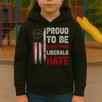 Proud To Be Everything Liberals Hate 1776 Flag Kids Hoodie thumb 3