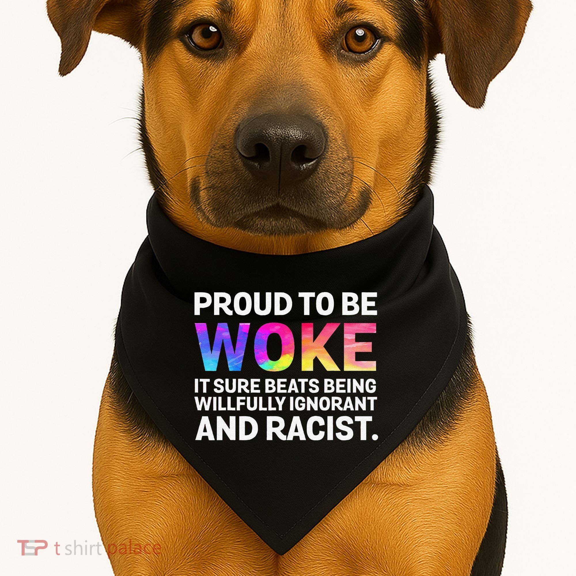 Proud To Be Woke It Sure Beats Being Willfully Ignorant USA-Made Doggie Bandana