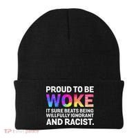 Proud To Be Woke It Sure Beats Being Willfully Ignorant Beanie thumb 0