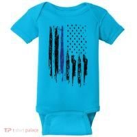Police Thin Blue Line Flag Gift Crewneck Meaningful Gift Mens Baby Bodysuit thumb 0
