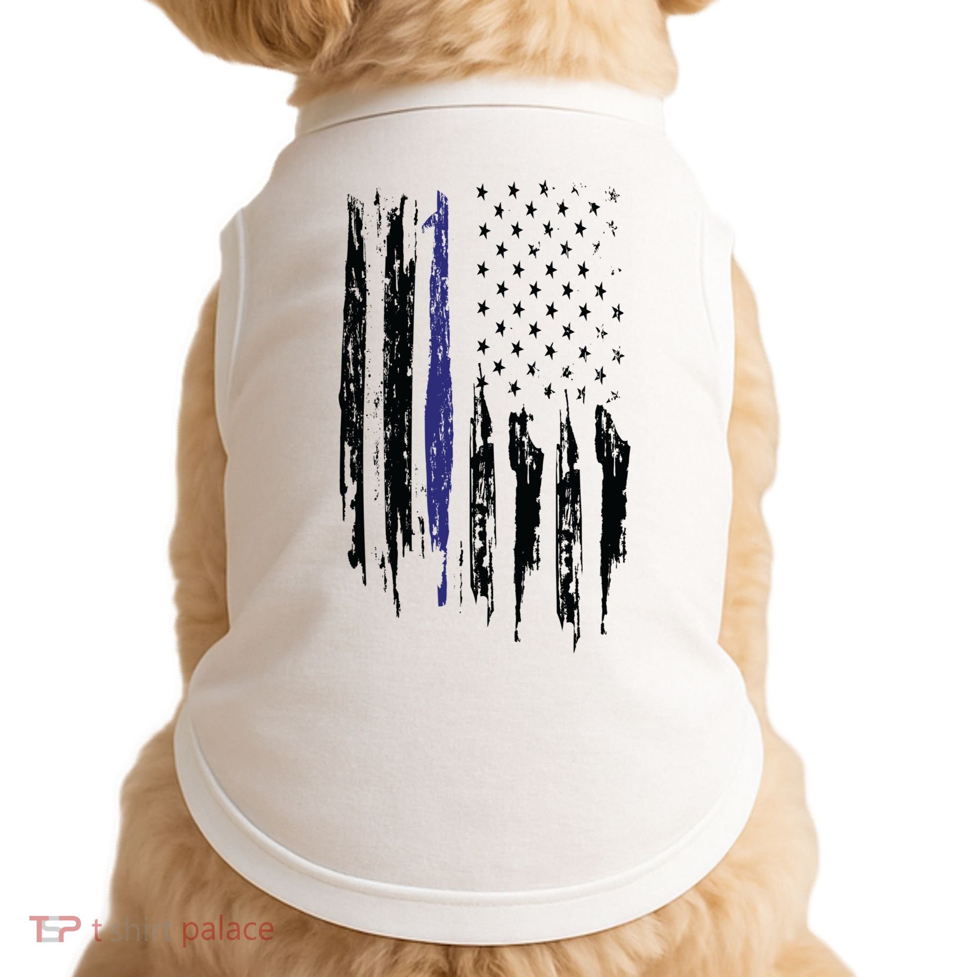 Police Thin Blue Line Flag Gift Crewneck Meaningful Gift Mens Doggie Tank