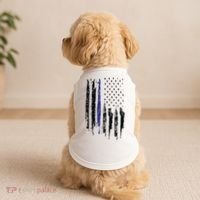 Police Thin Blue Line Flag Gift Crewneck Meaningful Gift Mens Doggie Tank thumb 2