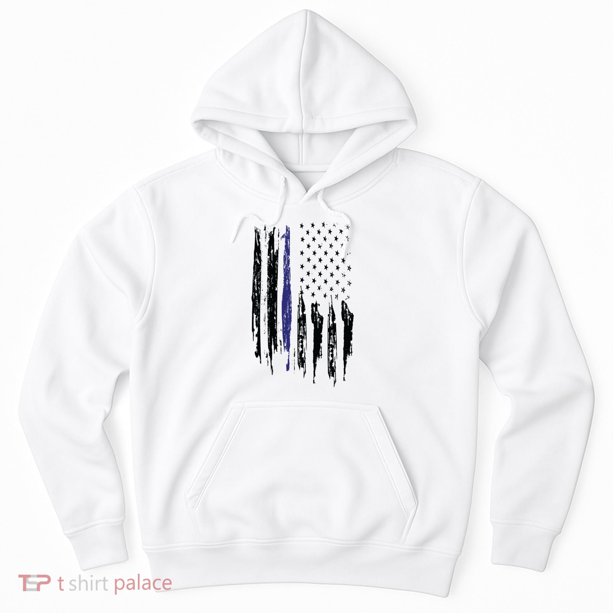 Police Thin Blue Line Flag Gift Crewneck Meaningful Gift Mens Hoodie
