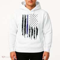 Police Thin Blue Line Flag Gift Crewneck Meaningful Gift Mens Hoodie thumb 2