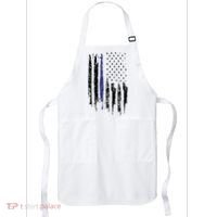 Police Thin Blue Line Flag Gift Crewneck Meaningful Gift Mens Apron thumb 0