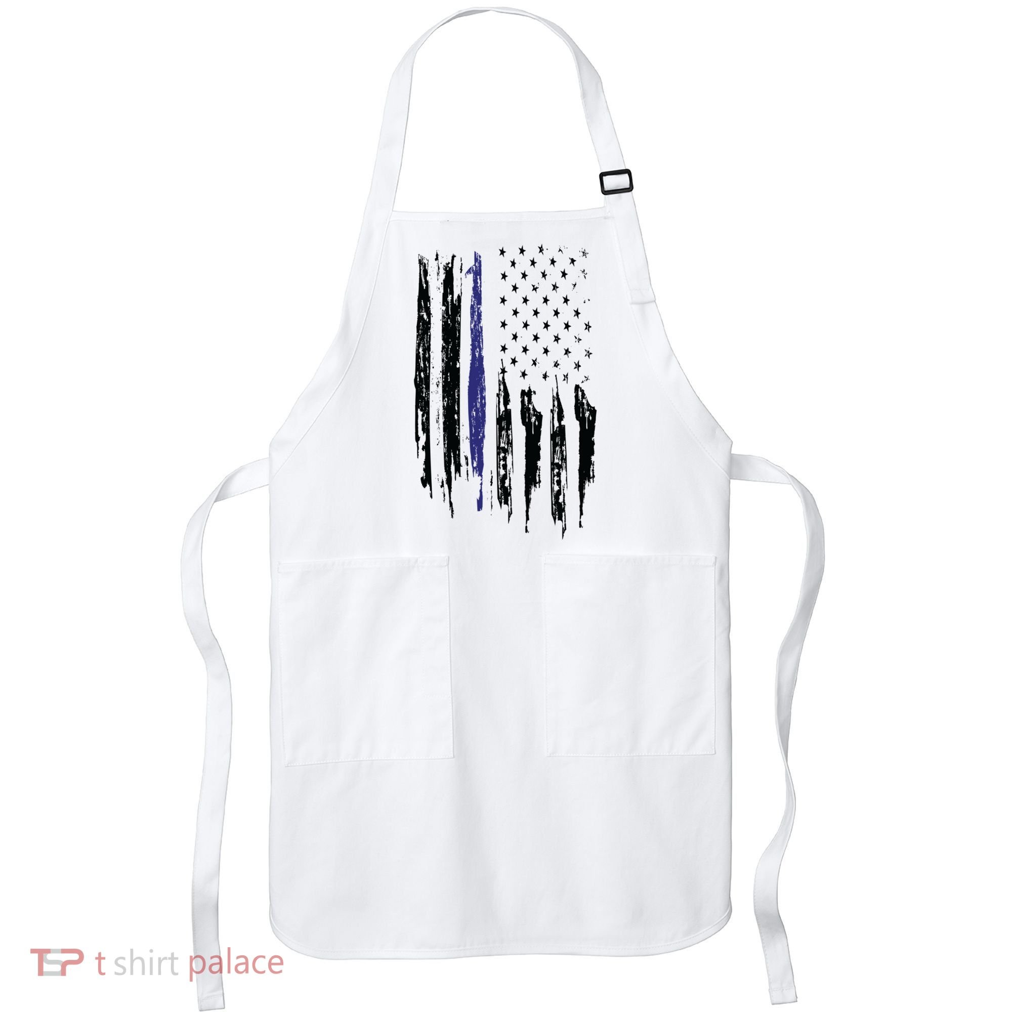 Police Thin Blue Line Flag Gift Crewneck Meaningful Gift Mens Apron