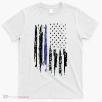 Police Thin Blue Line Flag Gift Crewneck Meaningful Gift Mens T-Shirt thumb 0