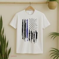 Police Thin Blue Line Flag Gift Crewneck Meaningful Gift Mens T-Shirt thumb 2