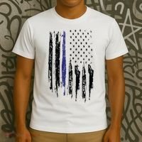 Police Thin Blue Line Flag Gift Crewneck Meaningful Gift Mens T-Shirt thumb 3