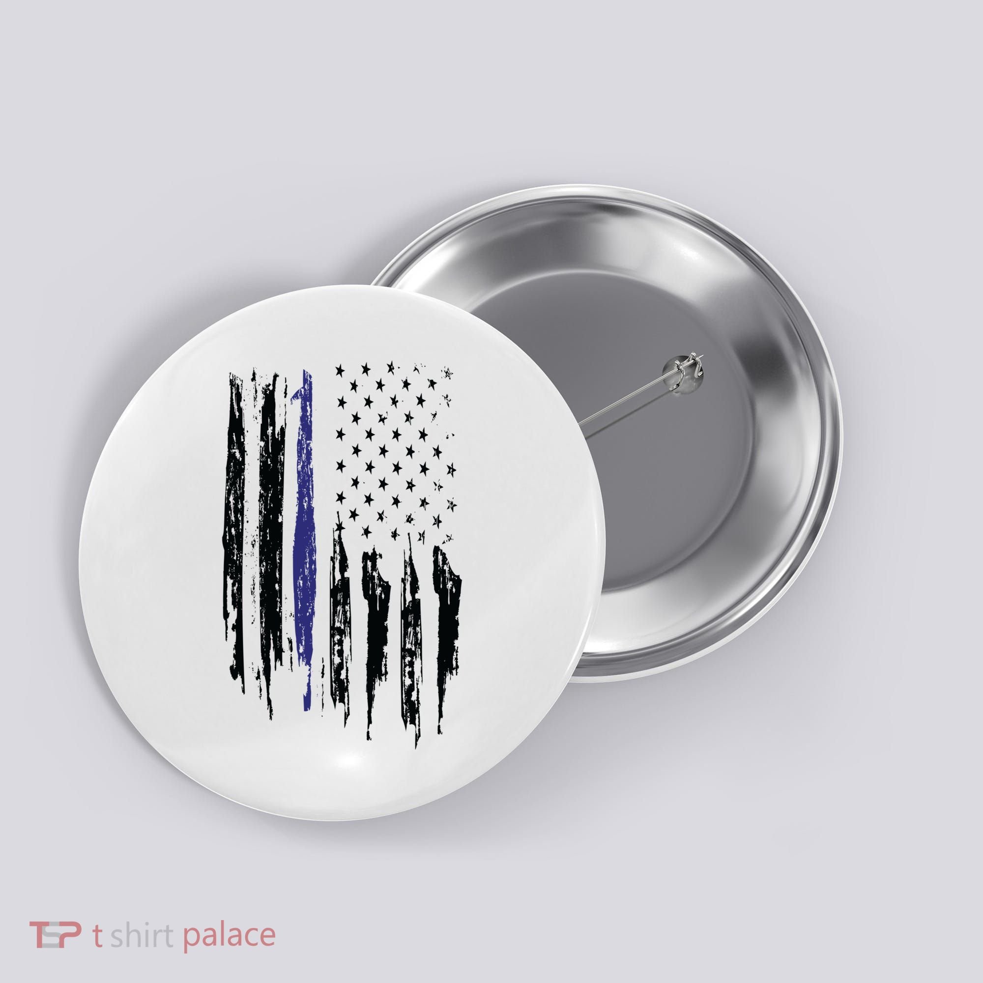 Police Thin Blue Line Flag Gift Crewneck Meaningful Gift Mens Button