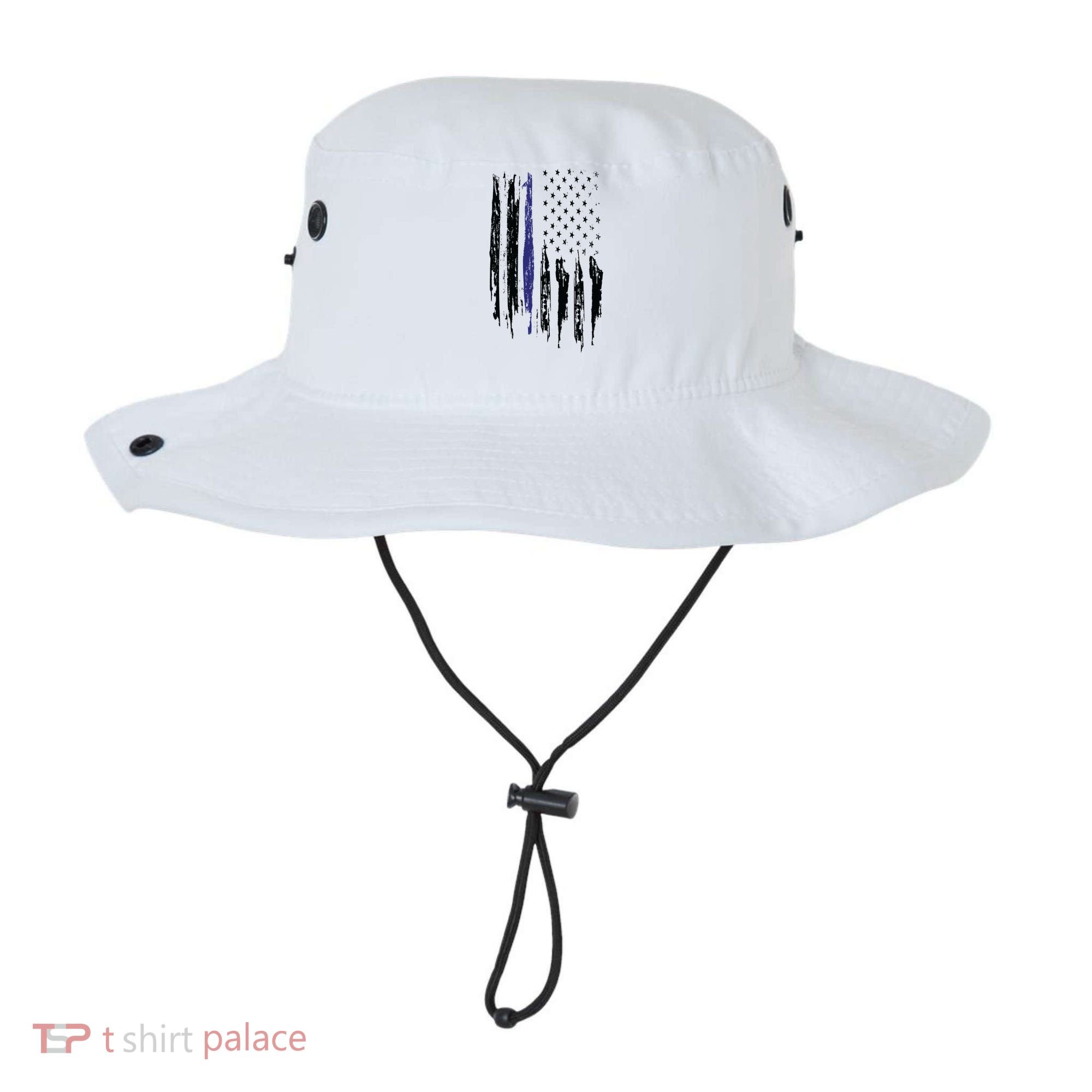 Police Thin Blue Line Flag Gift Crewneck Meaningful Gift Mens Bucket Hat