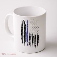 Police Thin Blue Line Flag Gift Crewneck Meaningful Gift Mens Coffee Mug thumb 0