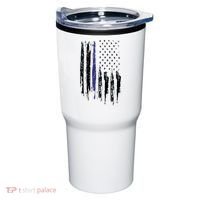Police Thin Blue Line Flag Gift Crewneck Meaningful Gift Mens Tumbler thumb 0