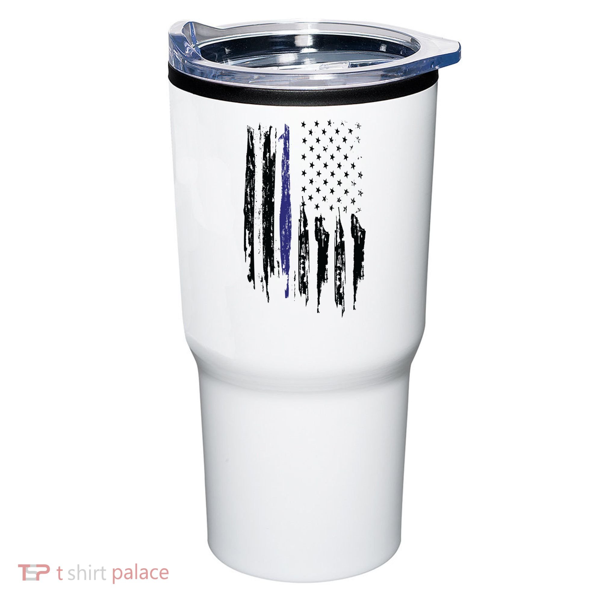 Police Thin Blue Line Flag Gift Crewneck Meaningful Gift Mens Tumbler