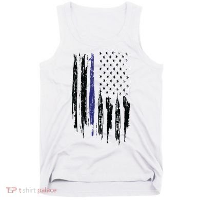 Police Thin Blue Line Flag Gift Crewneck Meaningful Gift Mens Tank Top