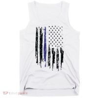 Police Thin Blue Line Flag Gift Crewneck Meaningful Gift Mens Tank Top thumb 0