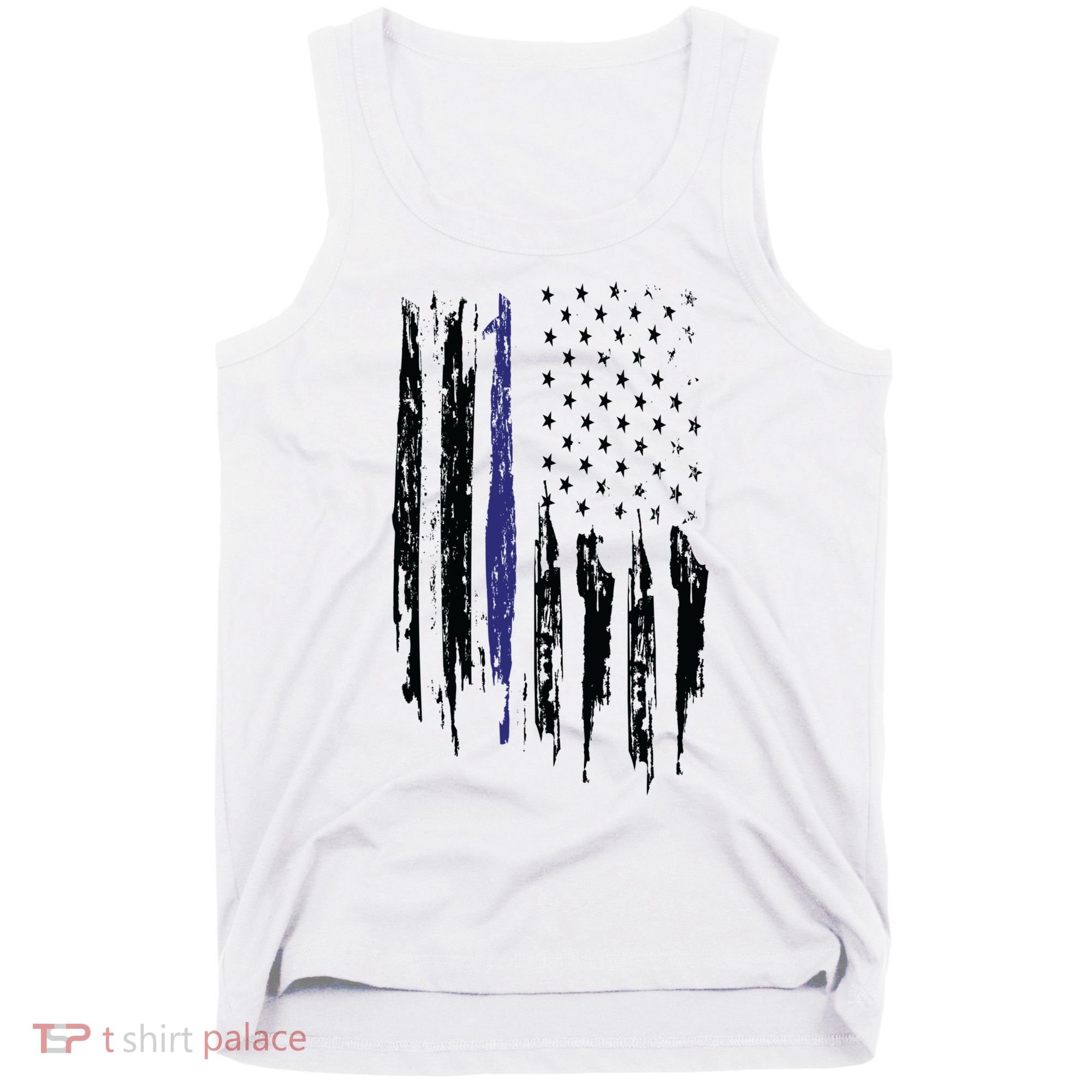 Police Thin Blue Line Flag Gift Crewneck Meaningful Gift Mens Tank Top