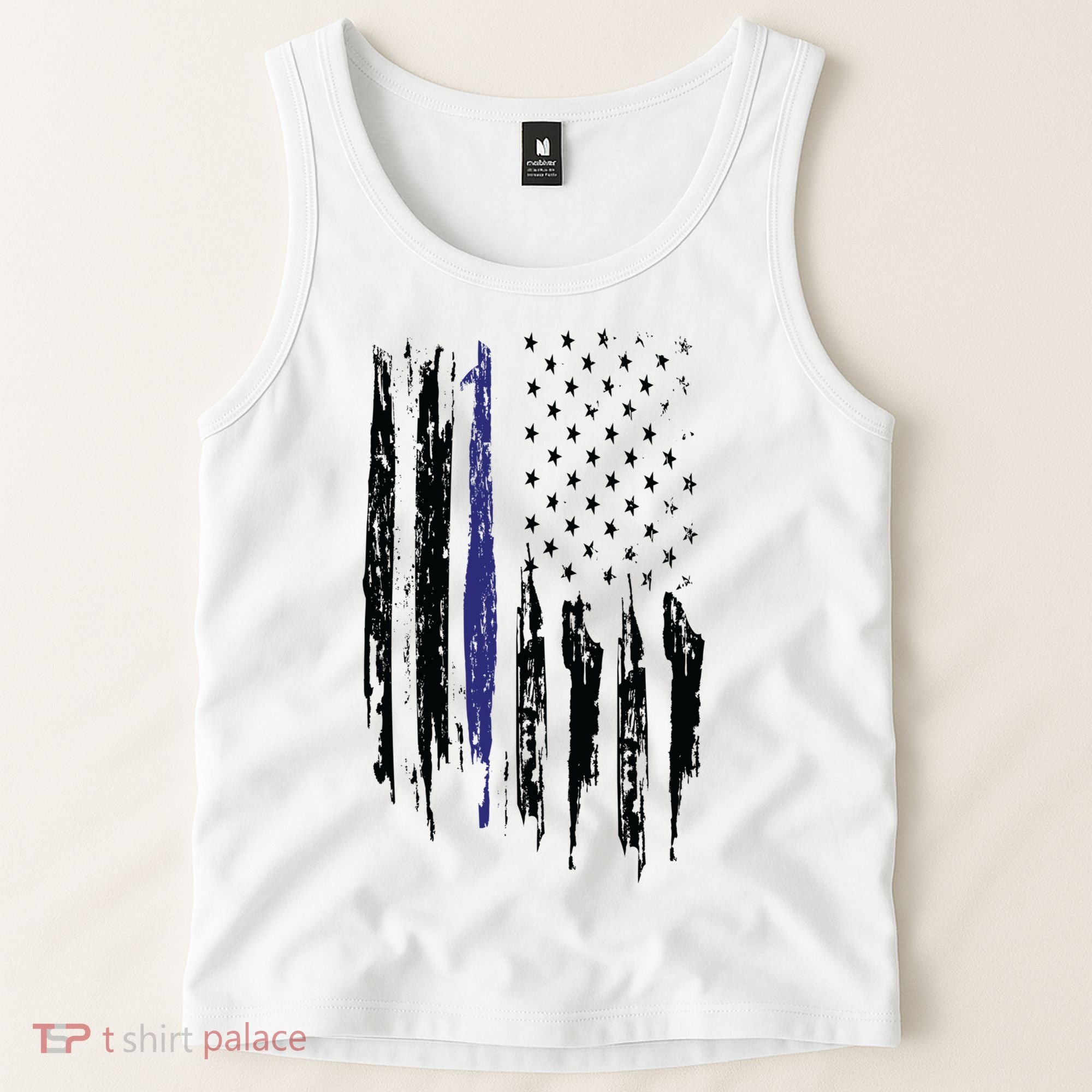 Police Thin Blue Line Flag Gift Crewneck Meaningful Gift Mens Tank Top
