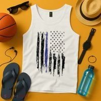 Police Thin Blue Line Flag Gift Crewneck Meaningful Gift Mens Tank Top thumb 4