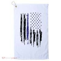 Police Thin Blue Line Flag Gift Crewneck Meaningful Gift Mens Golf Towel thumb 0