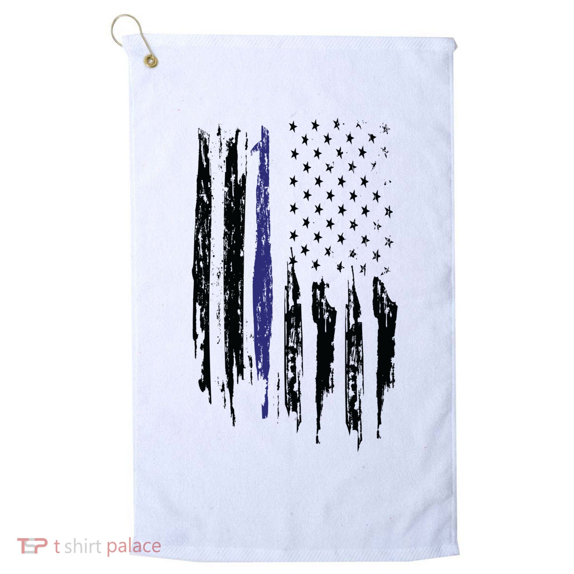 Police Thin Blue Line Flag Gift Crewneck Meaningful Gift Mens Golf Towel