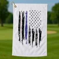 Police Thin Blue Line Flag Gift Crewneck Meaningful Gift Mens Golf Towel thumb 1