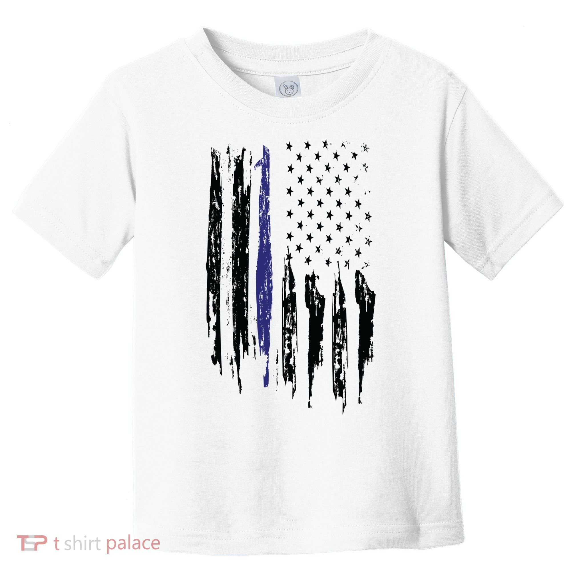 Police Thin Blue Line Flag Gift Crewneck Meaningful Gift Mens Toddler T-Shirt