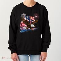 Patriotic Trump Bald Eagle American Pride Usa Flag July 4th Women's Sweatshirt thumb 0