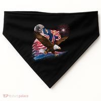 Patriotic Trump Bald Eagle American Pride Usa Flag July 4th USA-Made Doggie Bandana thumb 0