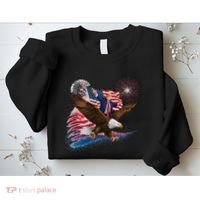 Patriotic Trump Bald Eagle American Pride Usa Flag July 4th Sweatshirt thumb 2