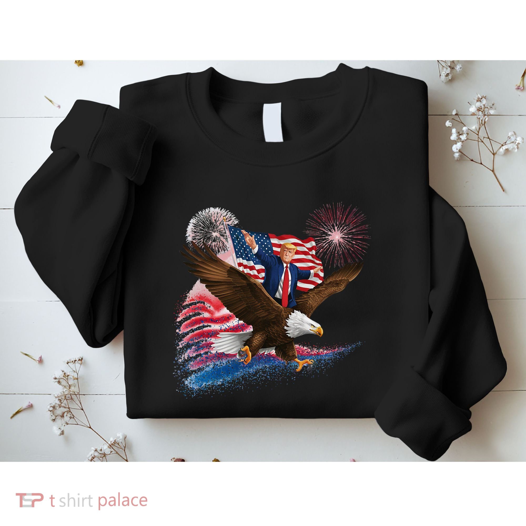 Patriotic Trump Bald Eagle American Pride Usa Flag July 4th Sweatshirt