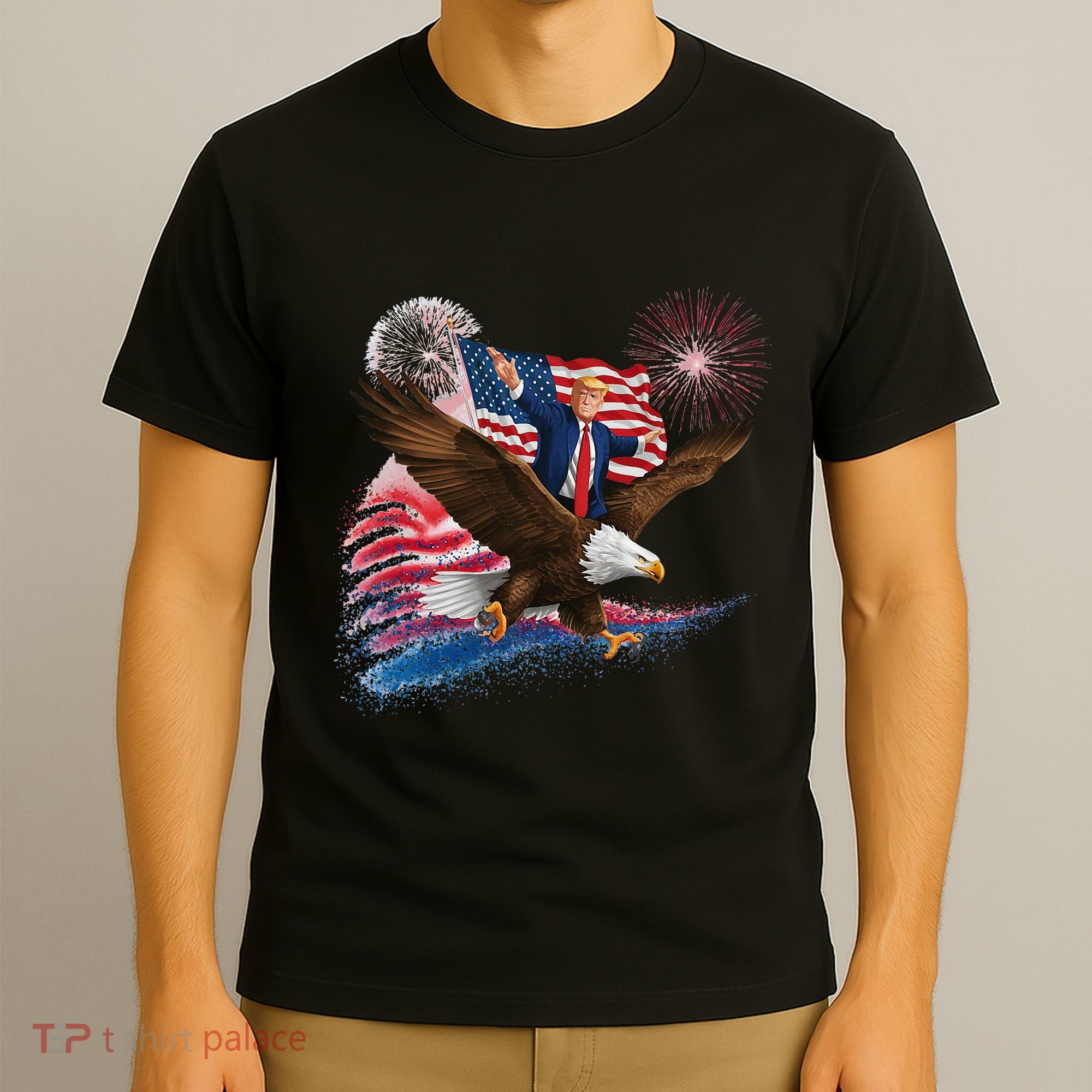 Patriotic Trump Bald Eagle American Pride Usa Flag July 4th T-Shirt